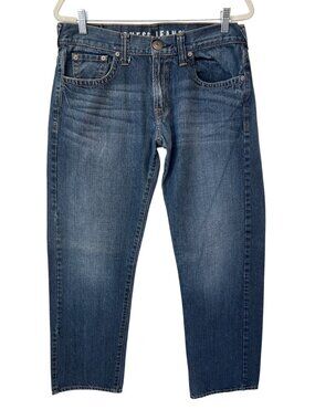 Guess Jeans Rebel Straight Leg Denim Jeans Size 34 Mid Rise Blue Cotton Classic